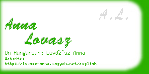 anna lovasz business card